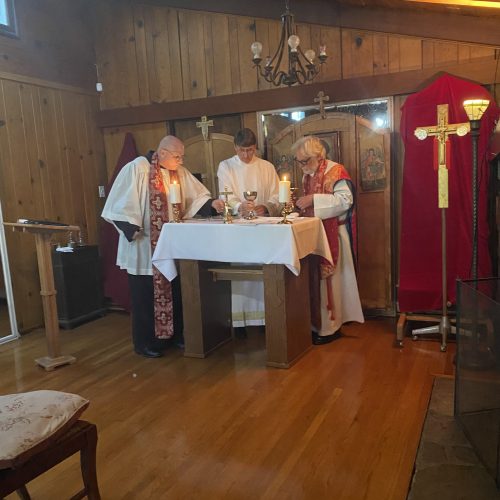 Brother John Friedline- Monsignor Charles Scheetz- Archbishop David Cooper